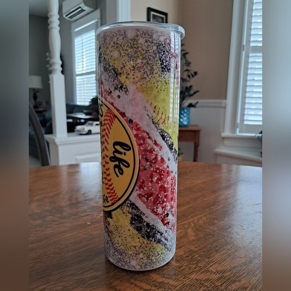 Softball Life Stainless‎ Steel 20 Ounce Tumbler for Hot and Cold Drinks - Picture 2 of 5